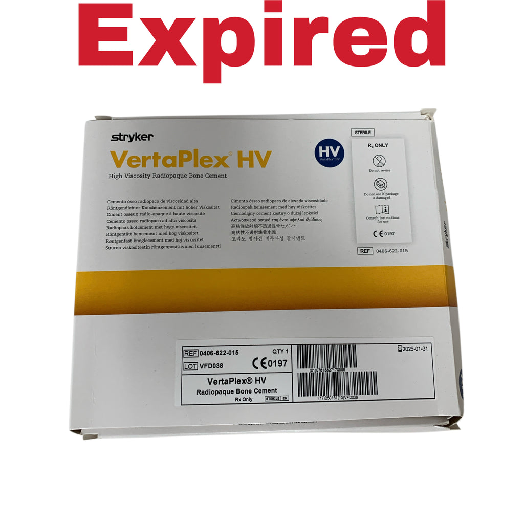 STRYKER REF 0406-622-015 VertaPlex HV High Viscosity Radiopaque Bone Cement, Exp.2025/01