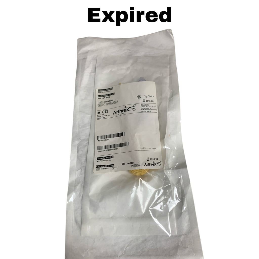 ARTHREX AR-6530 Twist-In Cannula with 'No-Squirt' Cap 8.25mm ID x 7cm, EXP 2018-08