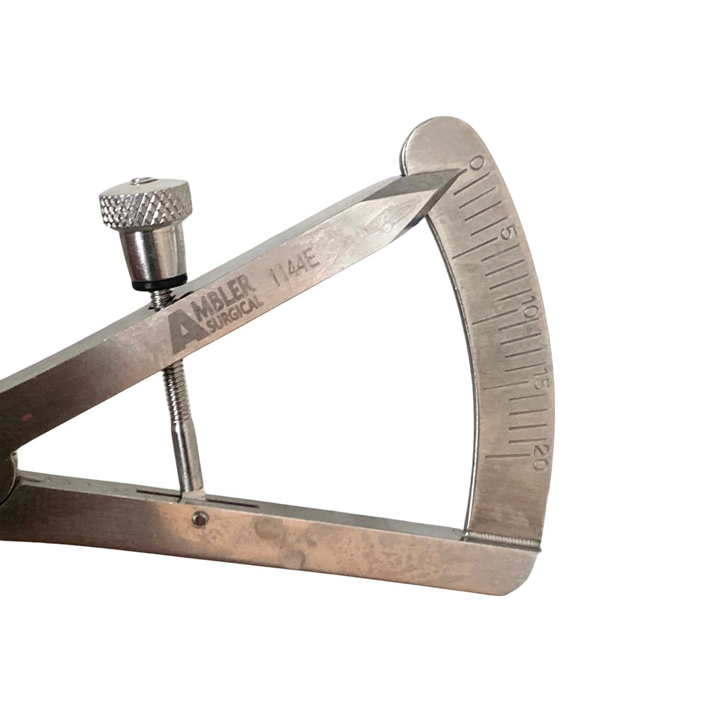 AMBLER REF 1144E Castroviejo caliper 3 1/2'', straight tips, measures from 0-20mm in 1.0mm increments, adjustable thumb-screw tension