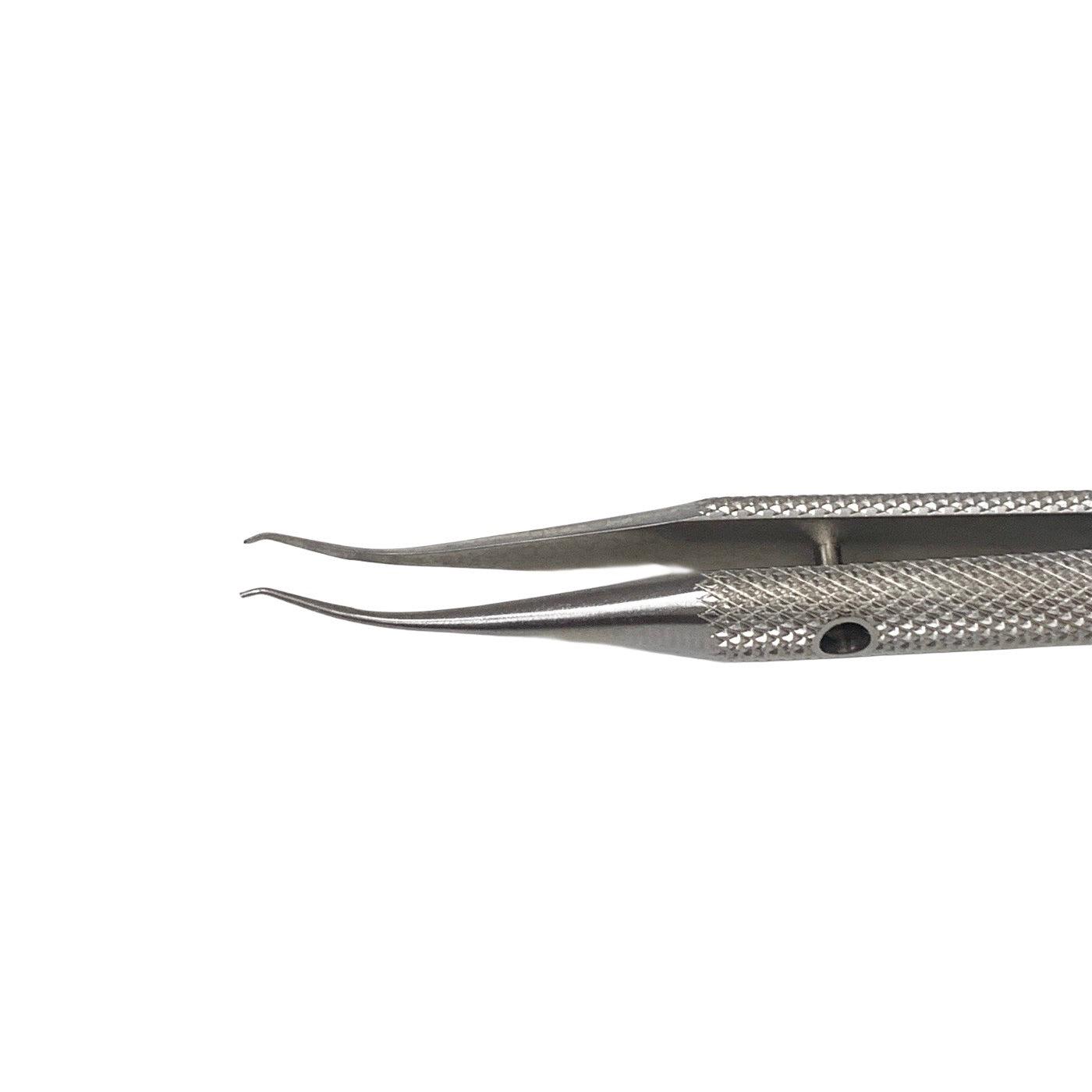 AMBLER REF 2342E Girard corneoscleral forceps 4 1/4'',left hand use, 0.3mm 1x2 teeth set at 90º, 6.0mm tying platforms, round handle
