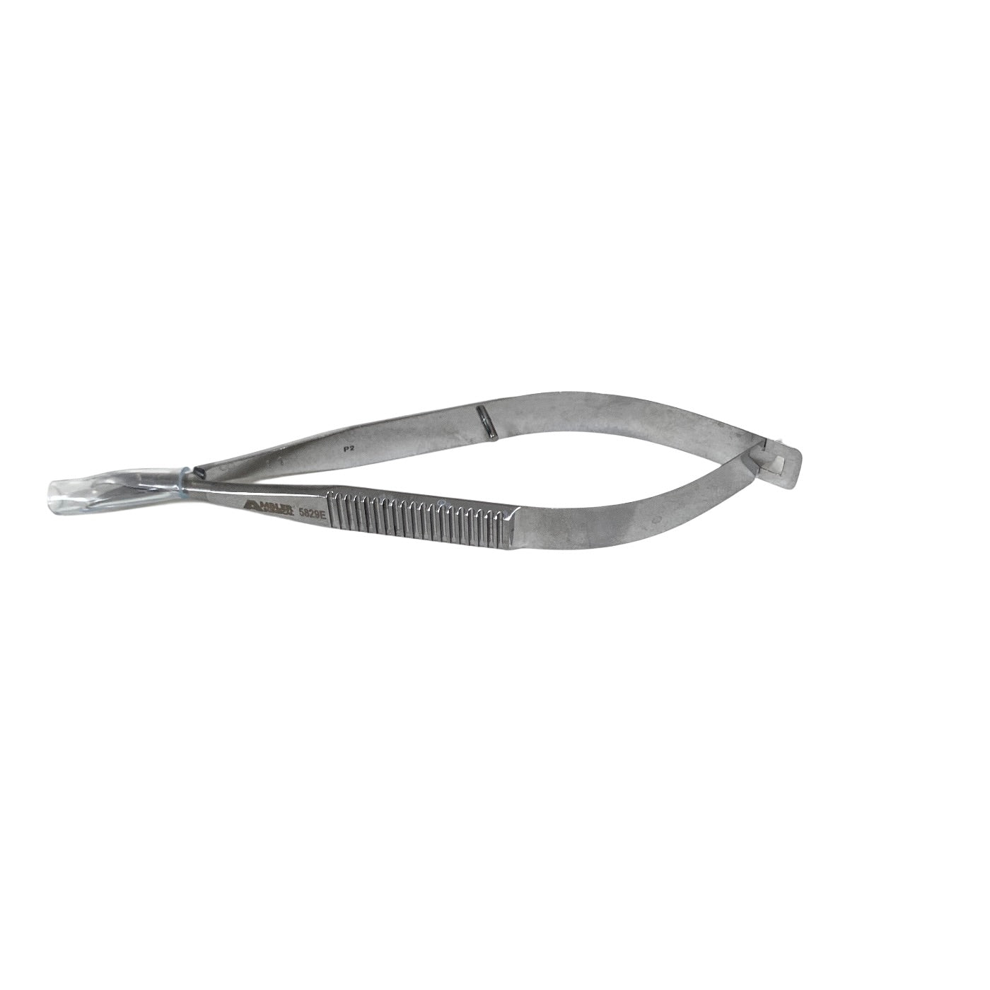 AMBLER REF 5829E Castroviejo corneal scissors 4 1/4'',mini model, curved left 11.0mm blades, blunt tips, flat handle