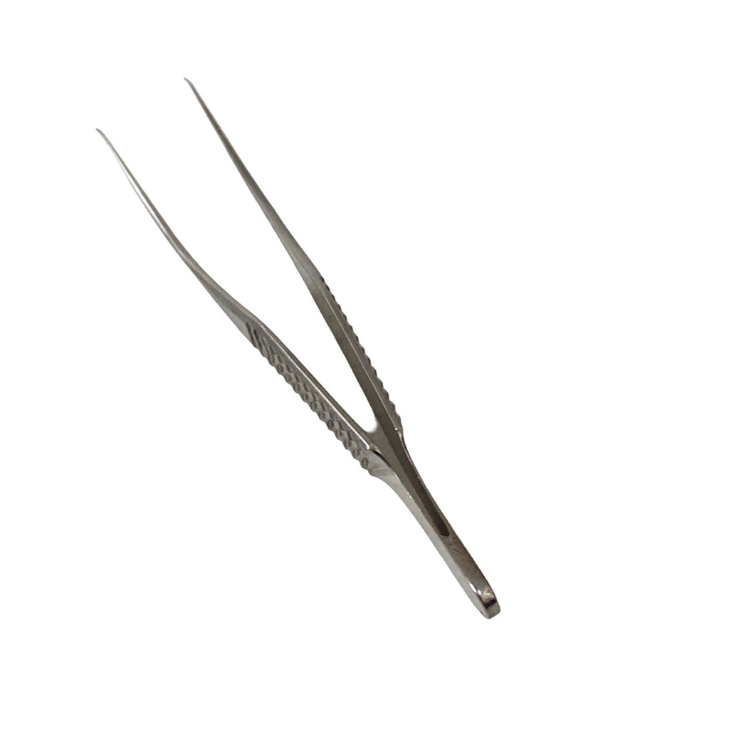 AMBLER REF 2240E Troutman-Barraquer colibri corneal forceps 2 7/8'',0.12mm 1x2 teeth set at 45º, flat handle