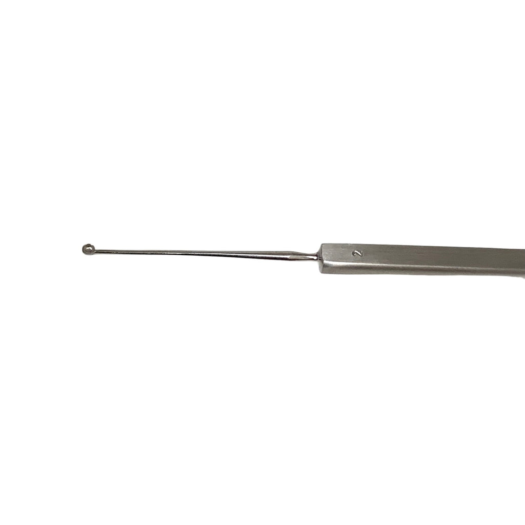 AMBLER REF 9107E Meyerhoeffer chalazion curette 4 7/8'',straight, size 2, 2.0mm cup, flat handle