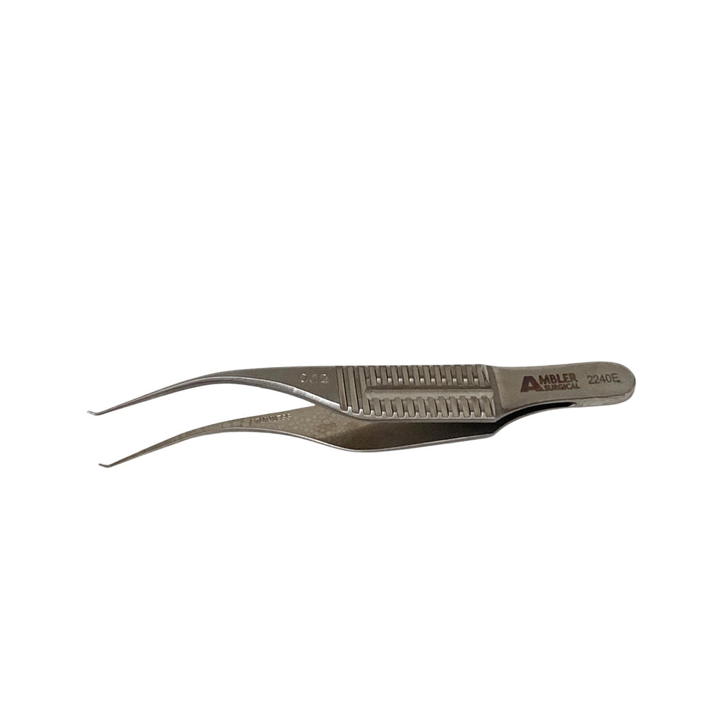 AMBLER REF 2240E Troutman-Barraquer colibri corneal forceps 2 7/8'',0.12mm 1x2 teeth set at 45º, flat handle