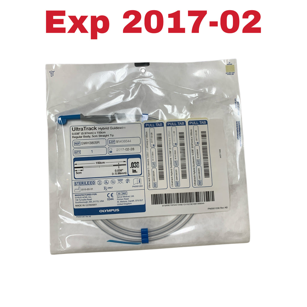 OLYMPUS GWH3805R UltraTrack Hybrid Guidewire 0.038 in 150cm 5cm Straight Tip Exp 2017 02