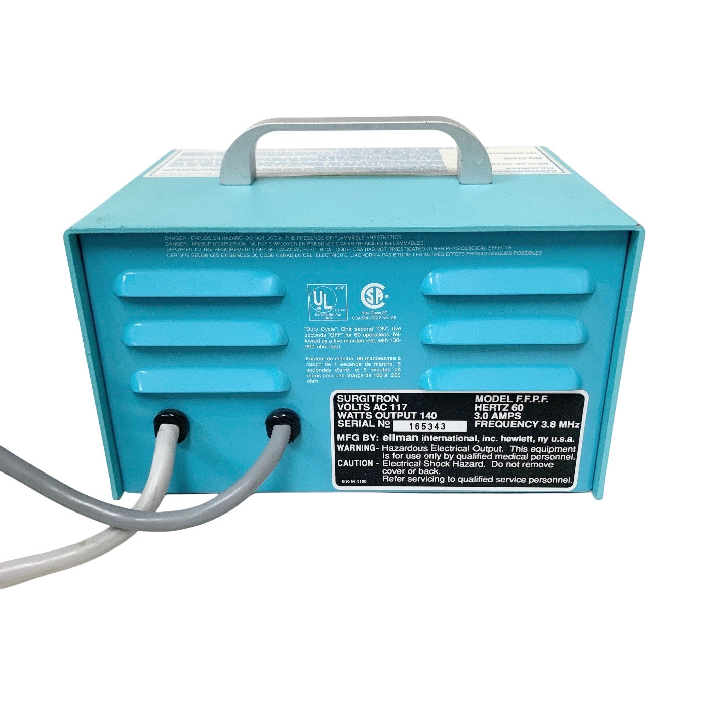 ELLMAN Surgitron FFPF EMC 3.8MHz Radiosurgery Electrosurgical Unit Generator with Foot Pedal Electrosurgical Unit