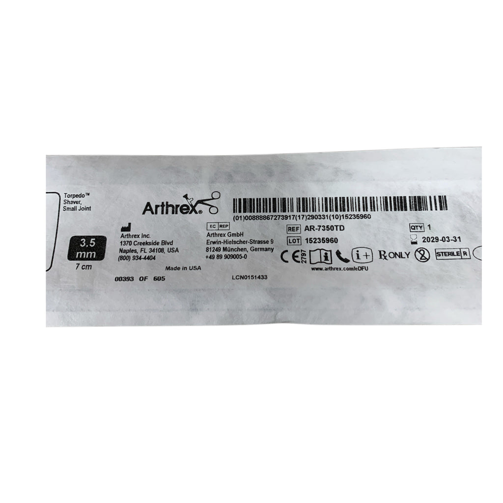 ARTHREX AR-7350TD Torpedo Shaver Small Joint 3.5mm x 7cm Exp 2029 03