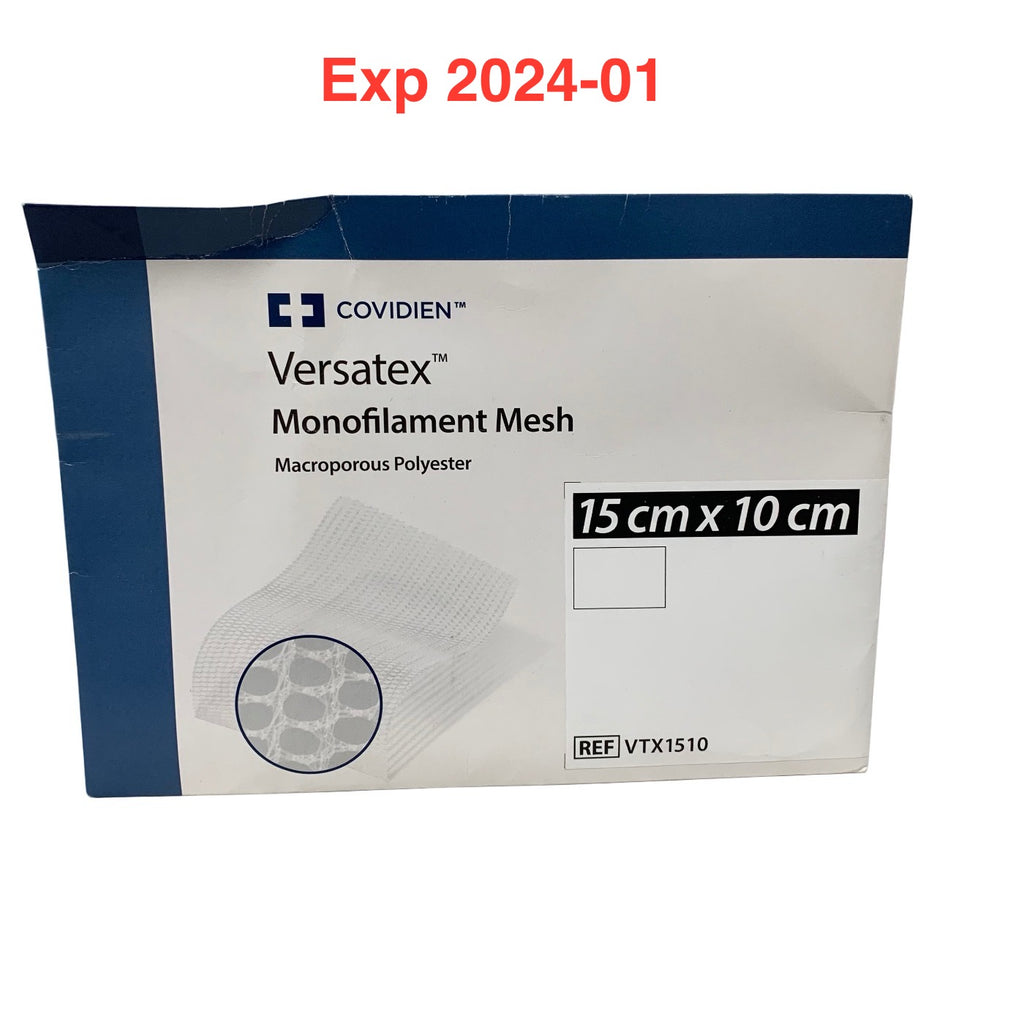 COVIDIEN VTX1510 Versatex Monofilament Mesh Macroporous Polyester 15 cm x 10 cm Exp 2024 01