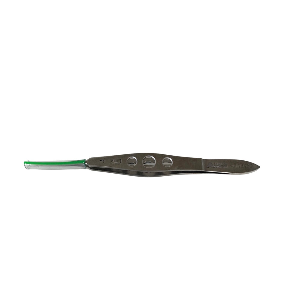 AMBLER REF 9542E Stern-Castroviejo fixation forceps 4 3/8'',0.5mm 1x2 teeth, with lock, flat 3-hole handle