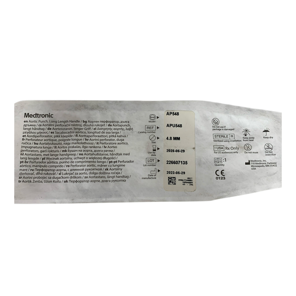 MEDTRONIC REF APU548 Aortic Punch with Long Length Handle 4.8mm, Exp.2025/05