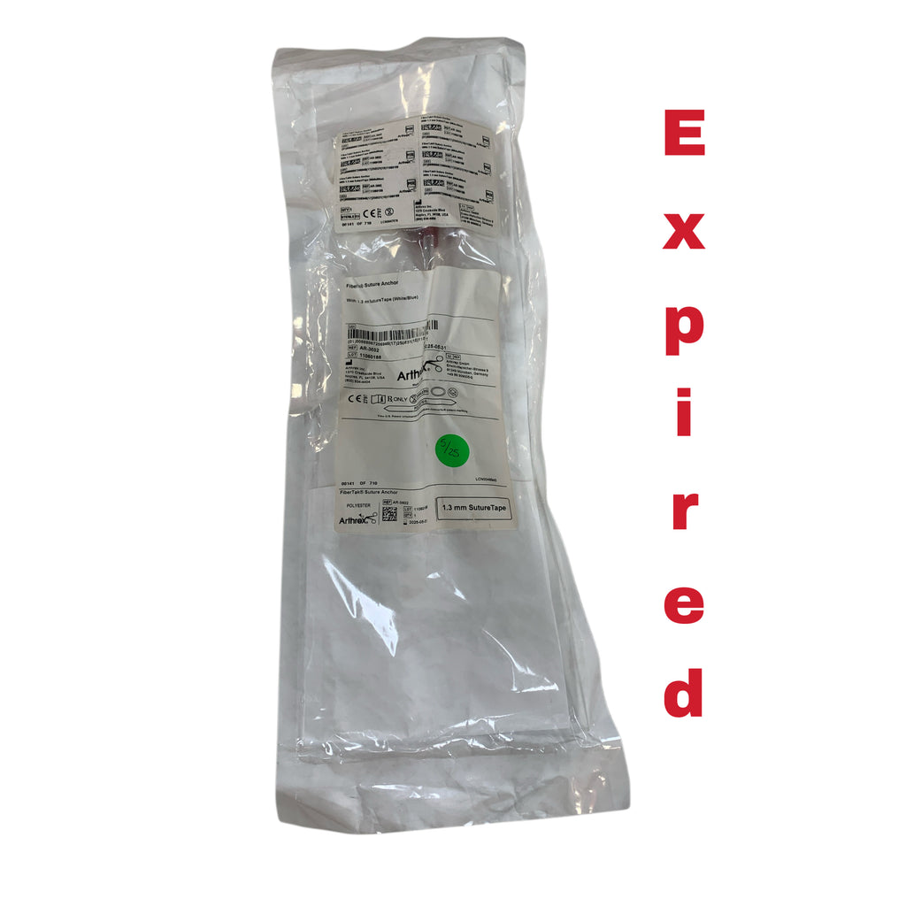 ARTHREX AR-3602 FiberTak Suture Anchor With 1.3 mm SutureTape White / Blue Exp 2025 05