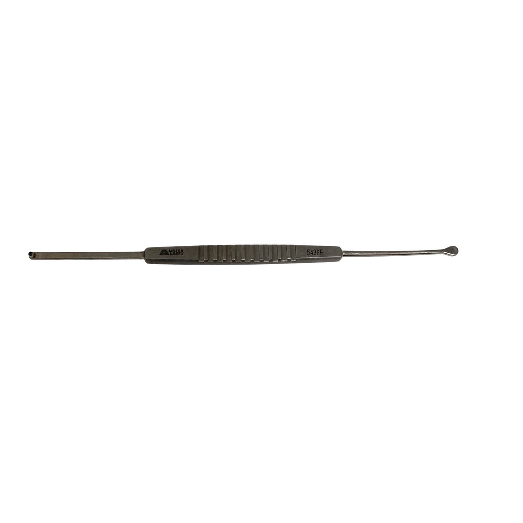AMBLER REF 5436E O'Connor scleral depressor/marker 5 3/8'', double-ended, 3.0mm wide teardrop-shaped end and 1.5mm Gass marking end, flat handle