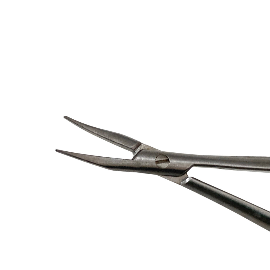 AMBLER REF 4412E Castroviejo needle holder 5 1/8'',curved, 9.0mm smooth jaws, round handle, without lock