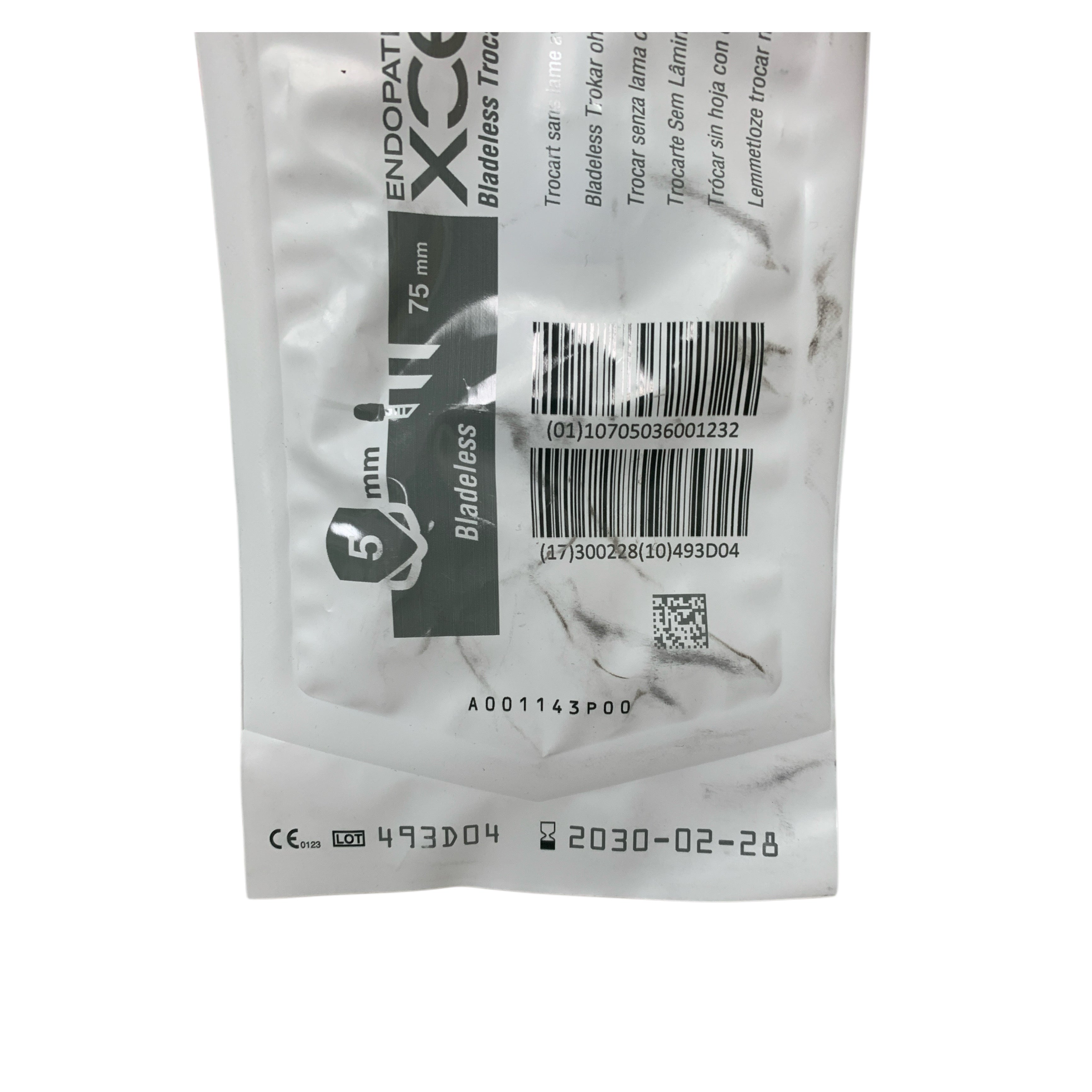 ETHICON REF B5ST Endopath Xcel Bladeless Trocar with Stability Sleeve 5mm x 75mm, Exp.2030/02