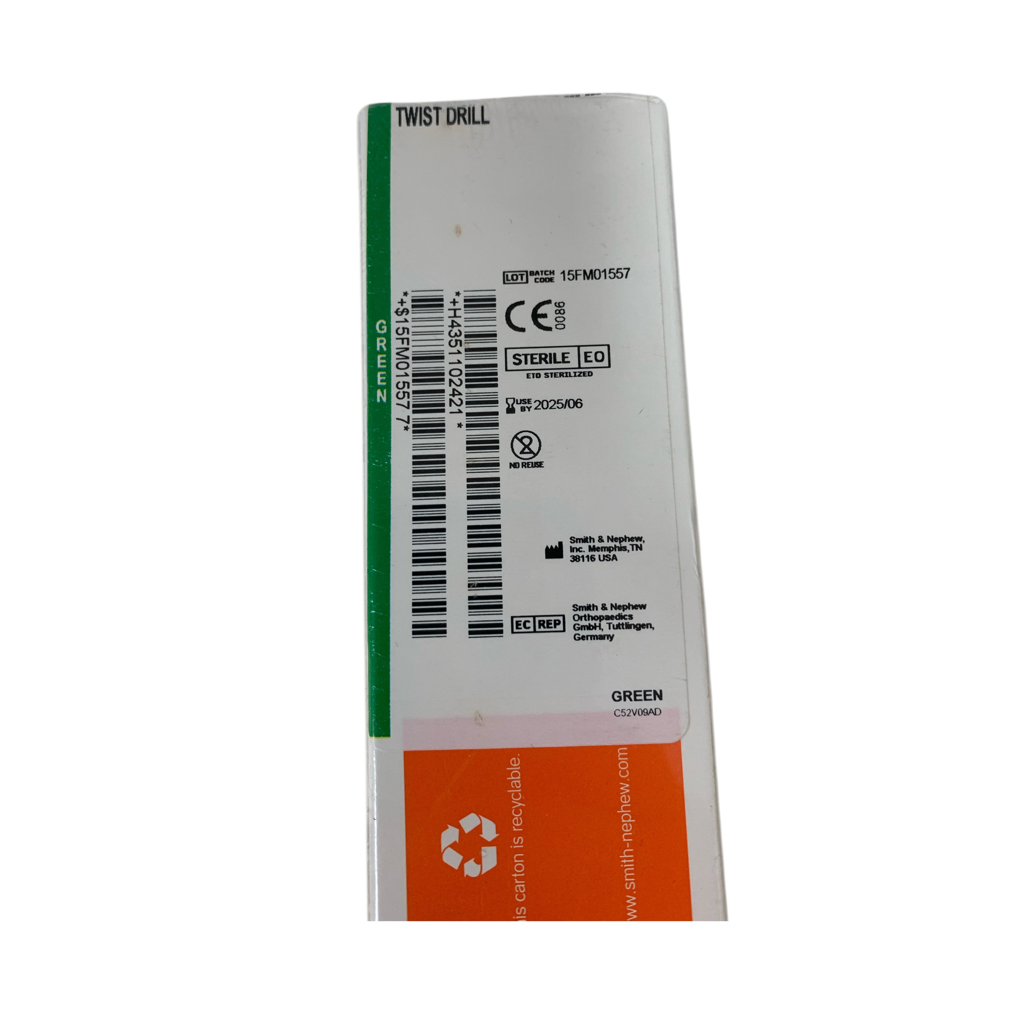 SMITH & NEPHEW REF 110242 2.7 mm Twist Drill for Cole Radiolucent Drill, Exp.2025/06