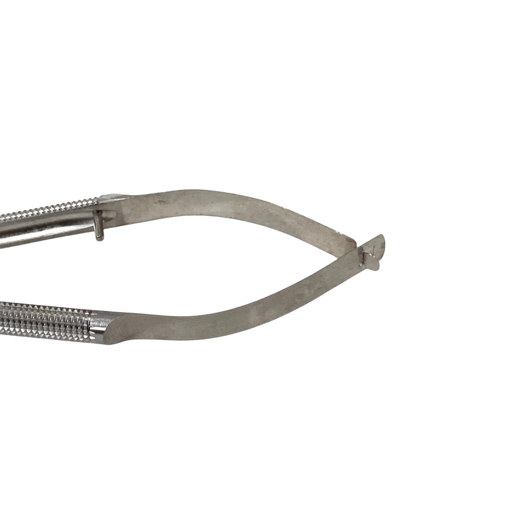 AMBLER REF 4412E Castroviejo needle holder 5 1/8'',curved, 9.0mm smooth jaws, round handle, without lock