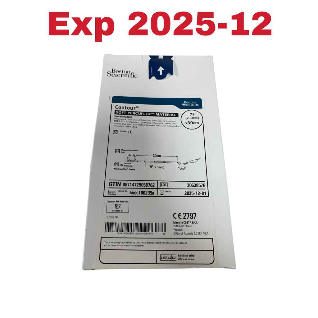 Boston Scientific M0061802350 Contour Soft Percuflex Ureteral Stent 7F x 30cm Exp 2025 12