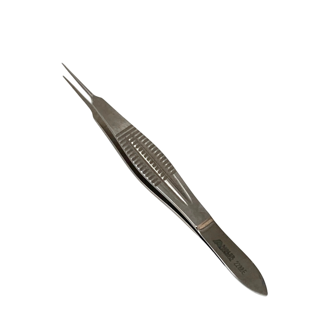 AMBLER REF 2288E MacGregor conjunctival forceps 4 3/8'',straight shafts, 5.5mm tying platform, 1.0mm cross-serrated tips, wide flat handle