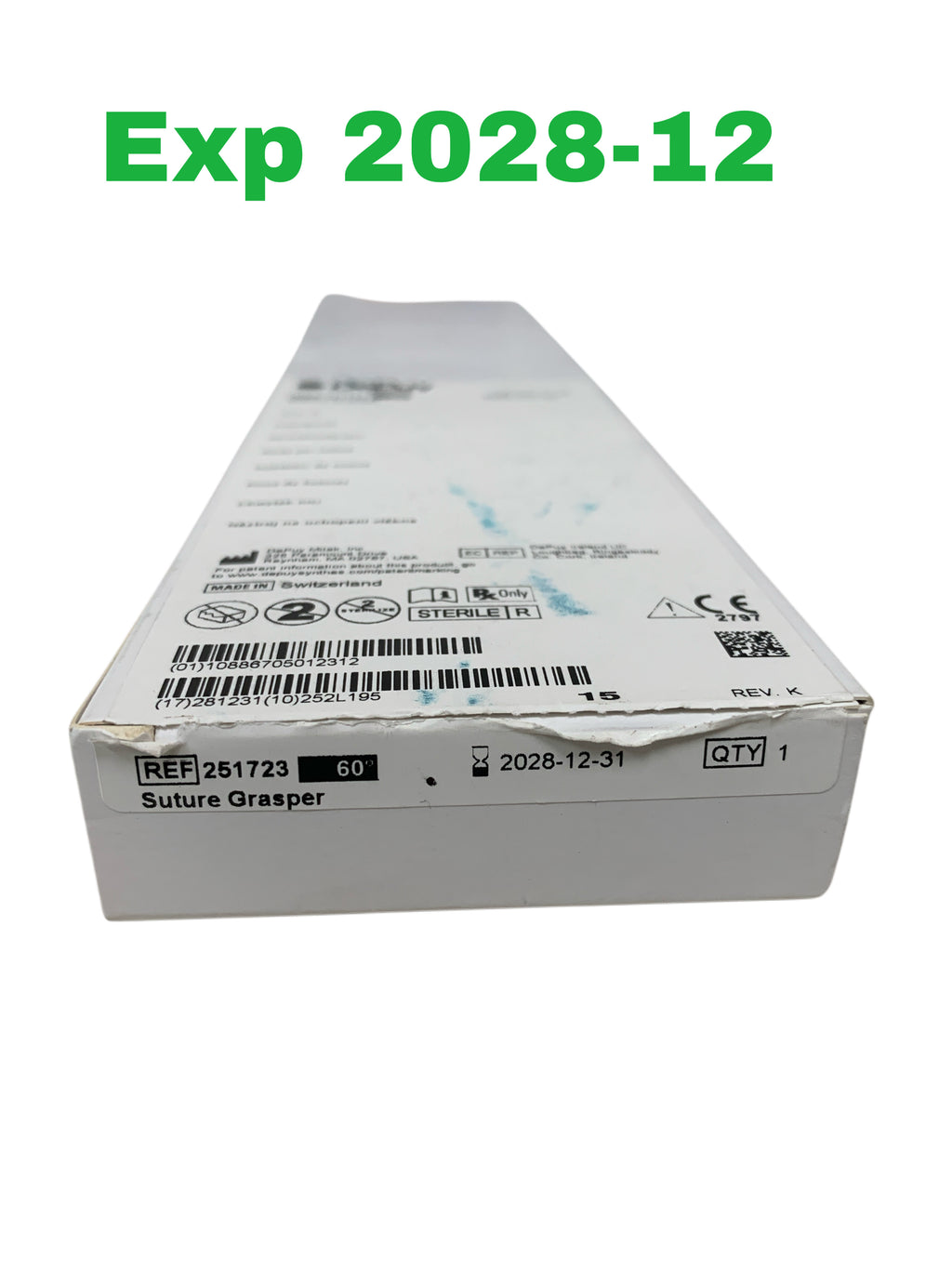 DEPUY MITEK REF 251723 Suture Grasper 60 Degree Angled Exp 2028 12