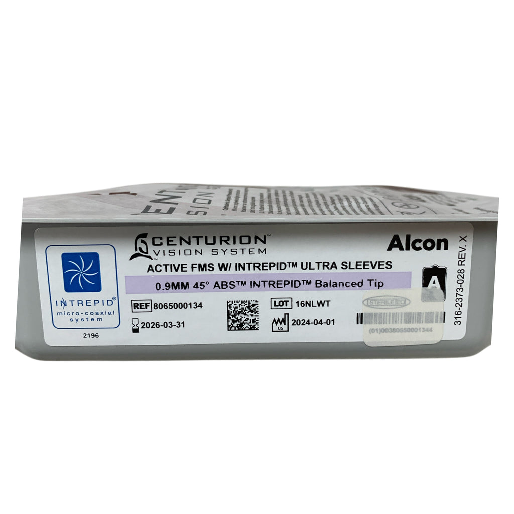 ALCON 8065000134 Centurion Vision System Active FMS with Intrepid Ultra Sleeves 0.9 mm 45 Degree ABS Intrepid Balanced Tip Exp 2026 03