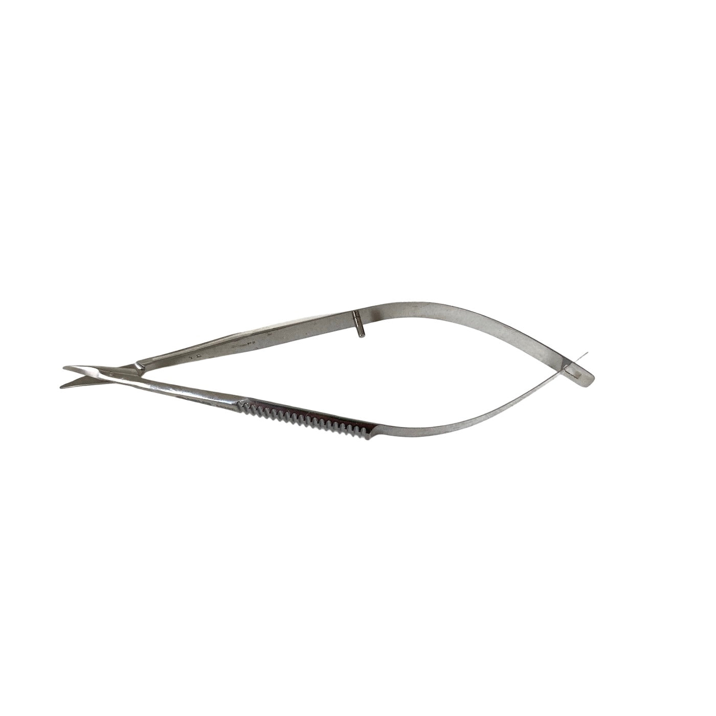 AMBLER REF 5829E Castroviejo corneal scissors 4 1/4'',mini model, curved left 11.0mm blades, blunt tips, flat handle