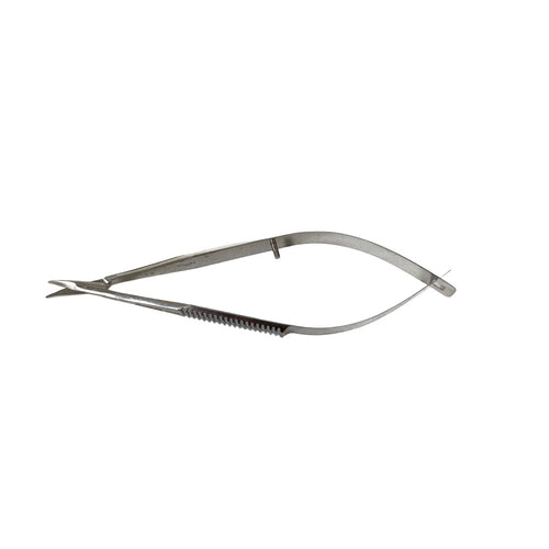 AMBLER REF 5829E Castroviejo corneal scissors 4 1/4'',mini model, curved left 11.0mm blades, blunt tips, flat handle