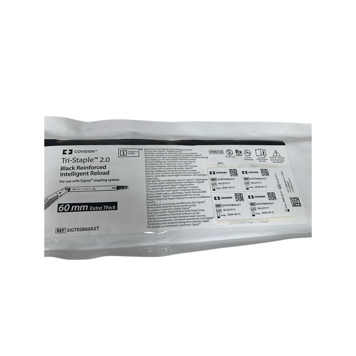 COVIDIEN SIGTRSB60AXT Tri-Staple 2.0 Black Reinforced Intelligent Reload 60 mm Extra Thick EXP 2026 08