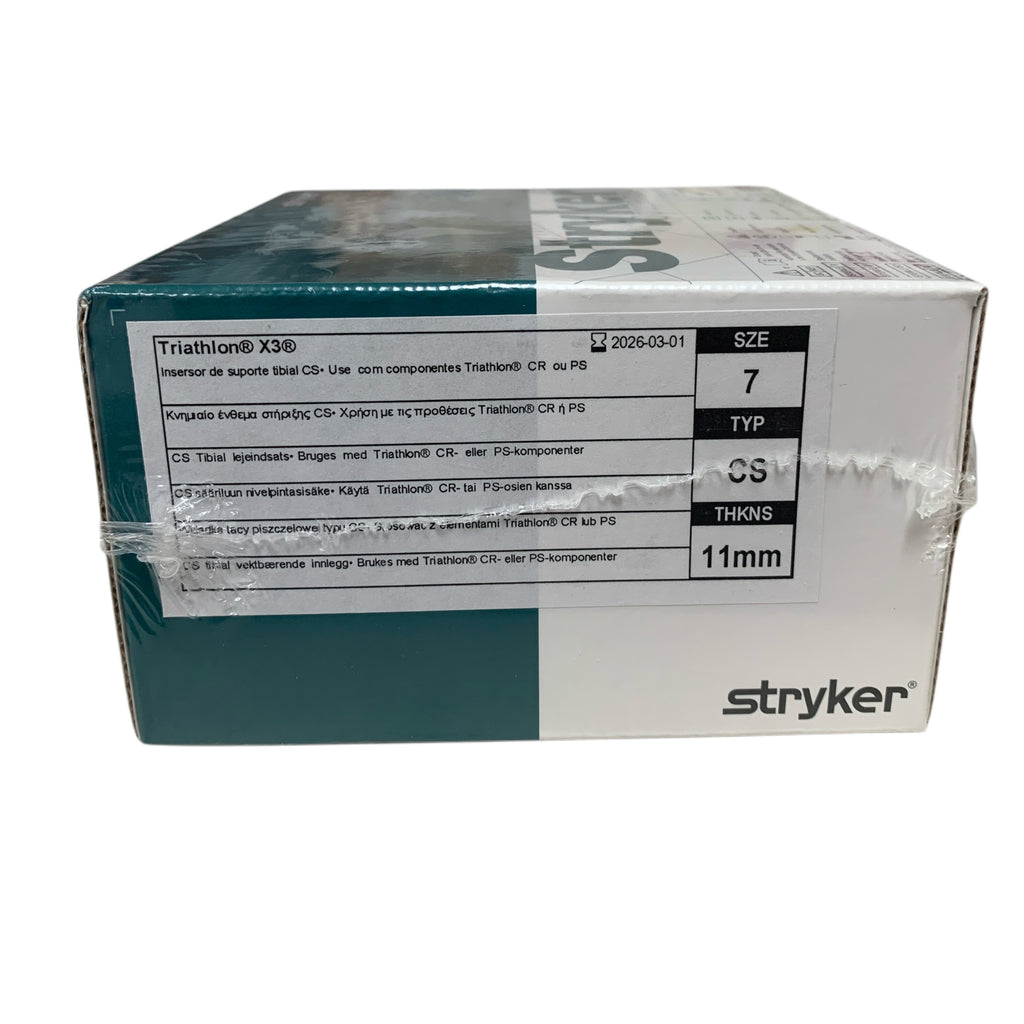 STRYKER 5531-G-711-E Triathlon X3 Tibial Bearing Insert CS Size 7 TYP CS THKNS 11mm Exp 2026 03