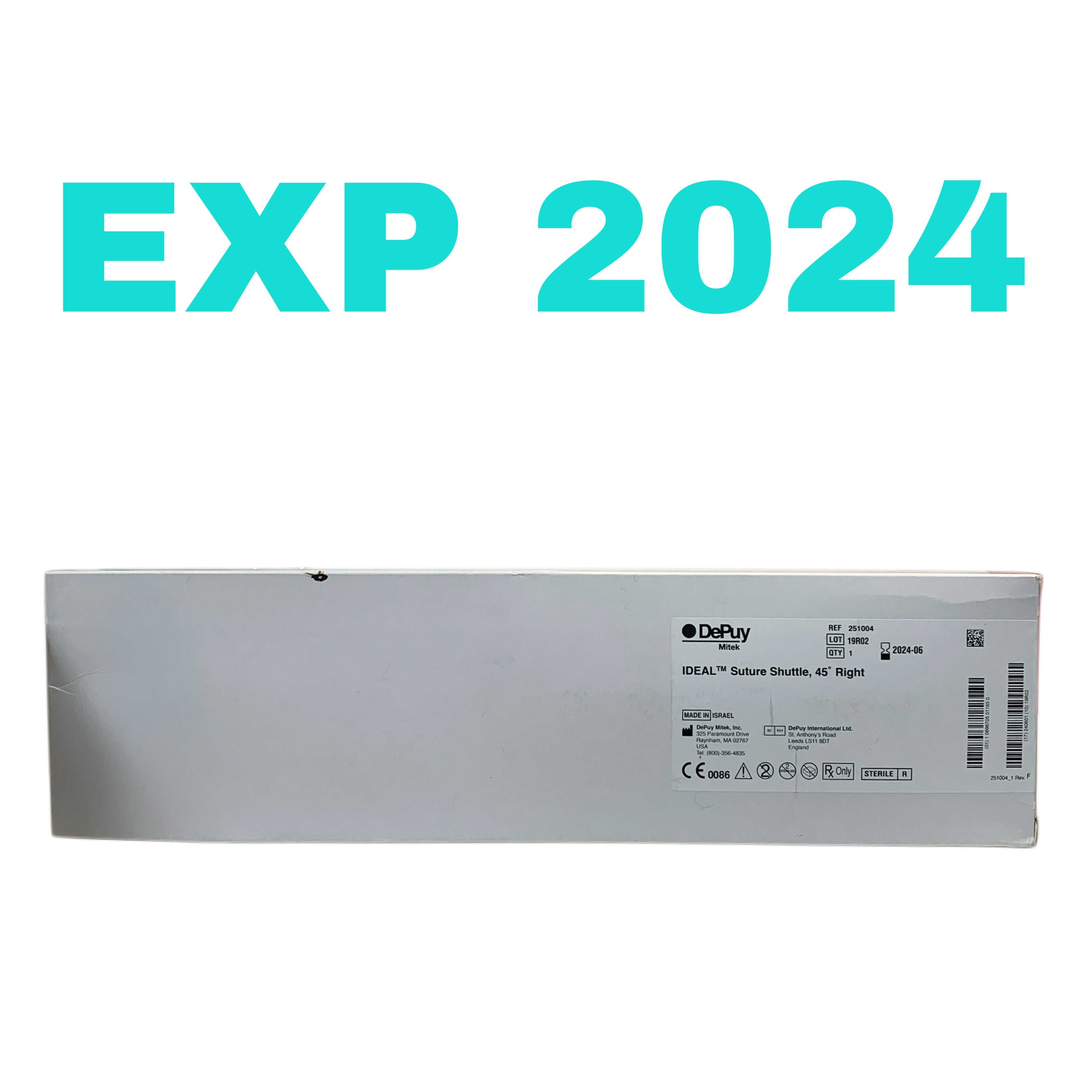 DEPUY MITEK REF 251004 IDEAL Suture Shuttle, 45° Right, Exp.2024/06