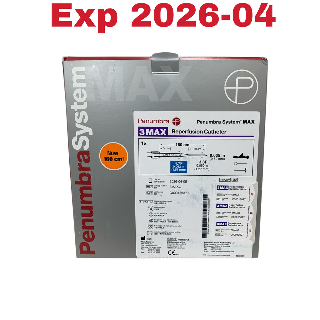 PENUMBRA 3MAXC 3 MAX Reperfusion Catheter 160 cm Exp 2026 04