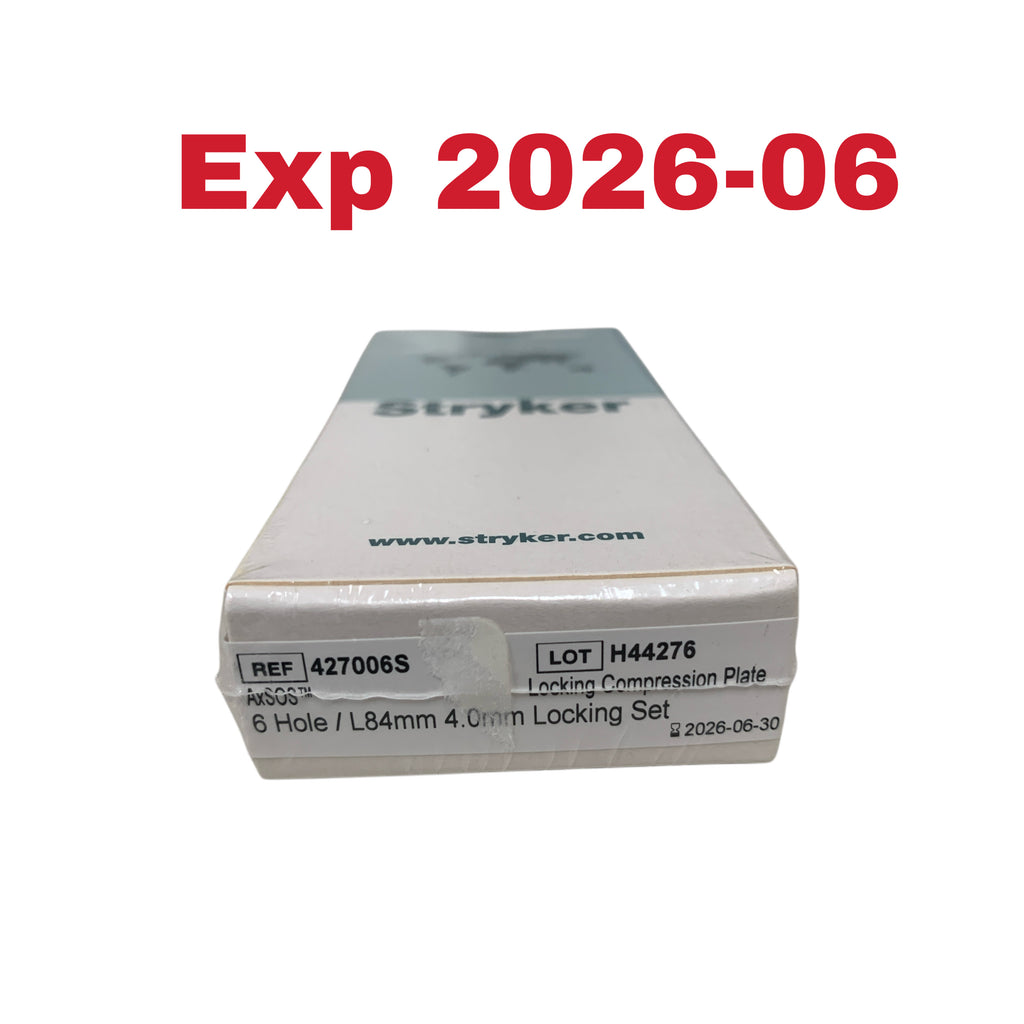 Stryker 427006S AxSOS Locking Compression Plate 6 Hole L84mm 4.0mm Locking Set Exp 2026 06