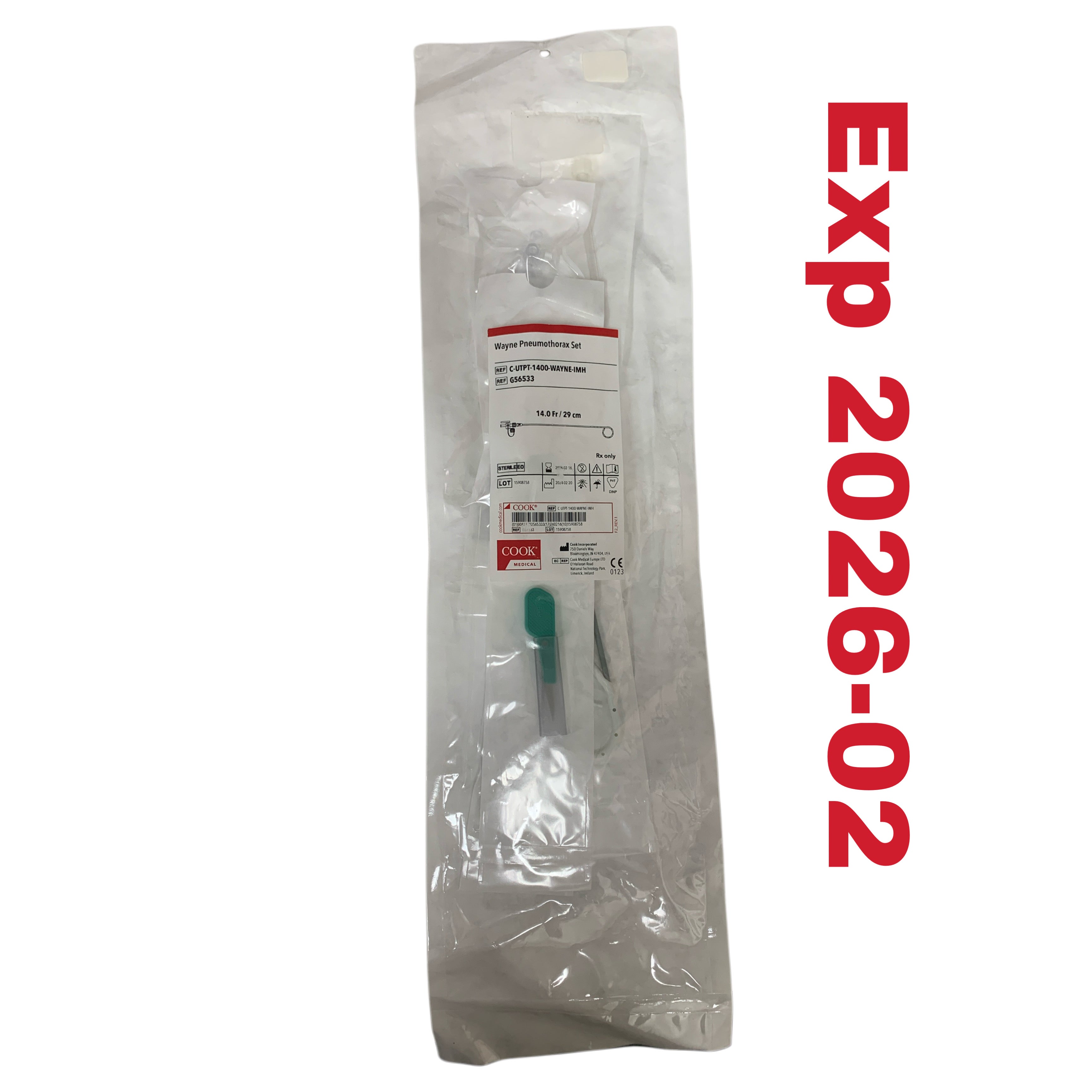 COOK MEDICAL REF C-UTPT-1400-WAYNE-IMH/ G56533 Wayne Pneumothorax Set 14.0 Fr 29 cm Exp. 2026/02