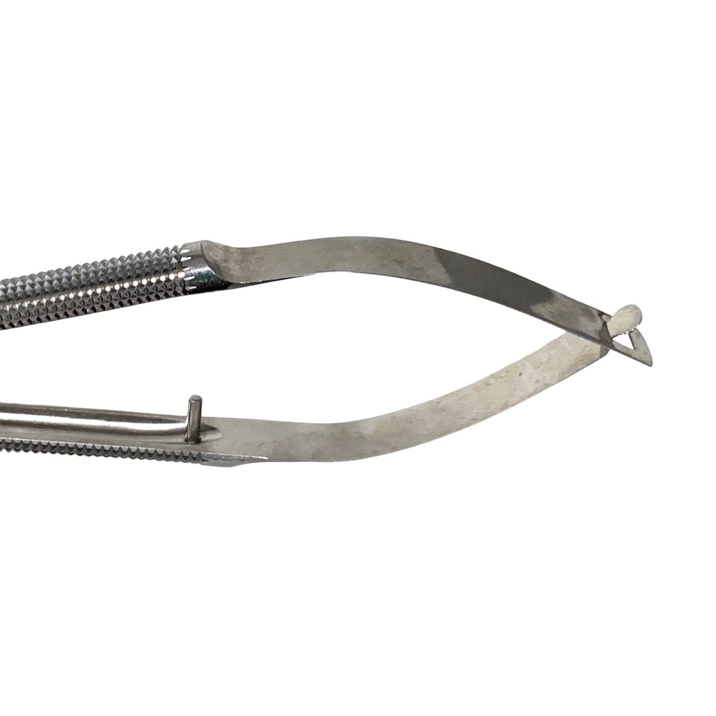 AMBLER REF 4412E Castroviejo needle holder 5 1/8'',curved, 9.0mm smooth jaws, round handle, without lock