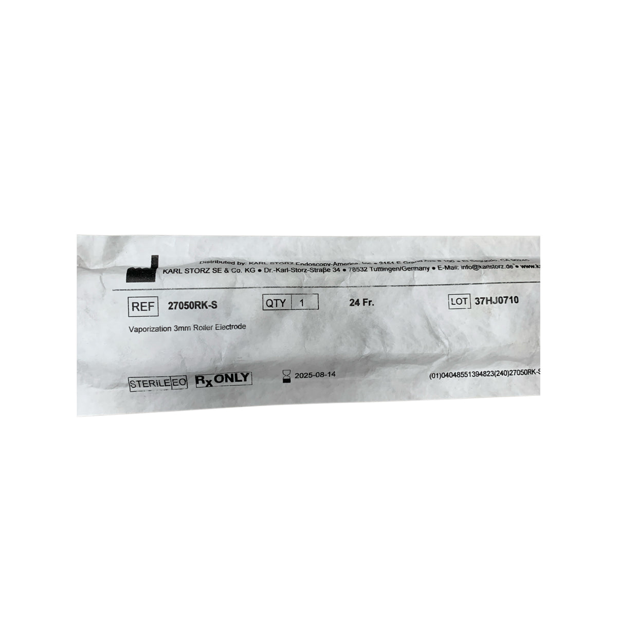 KARL STORZ 27050RK-S VAPORIZATION 3MM ROLLER ELECTRODE 24FR EXP 2025 08