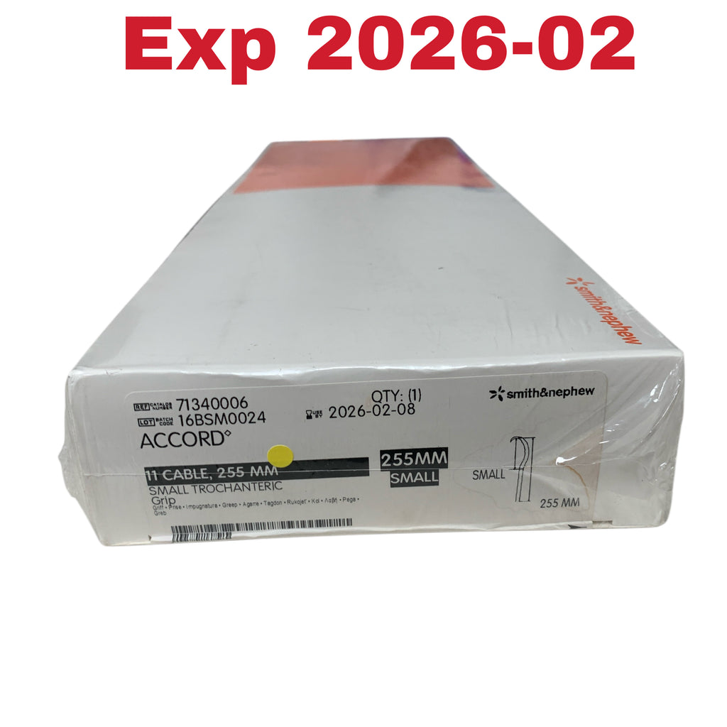 SMITH & NEPHEW REF 71340006 ACCORD 11 Cable 255 MM Small Trochanteric Grip TI-6AL-4V EXP 2026 02