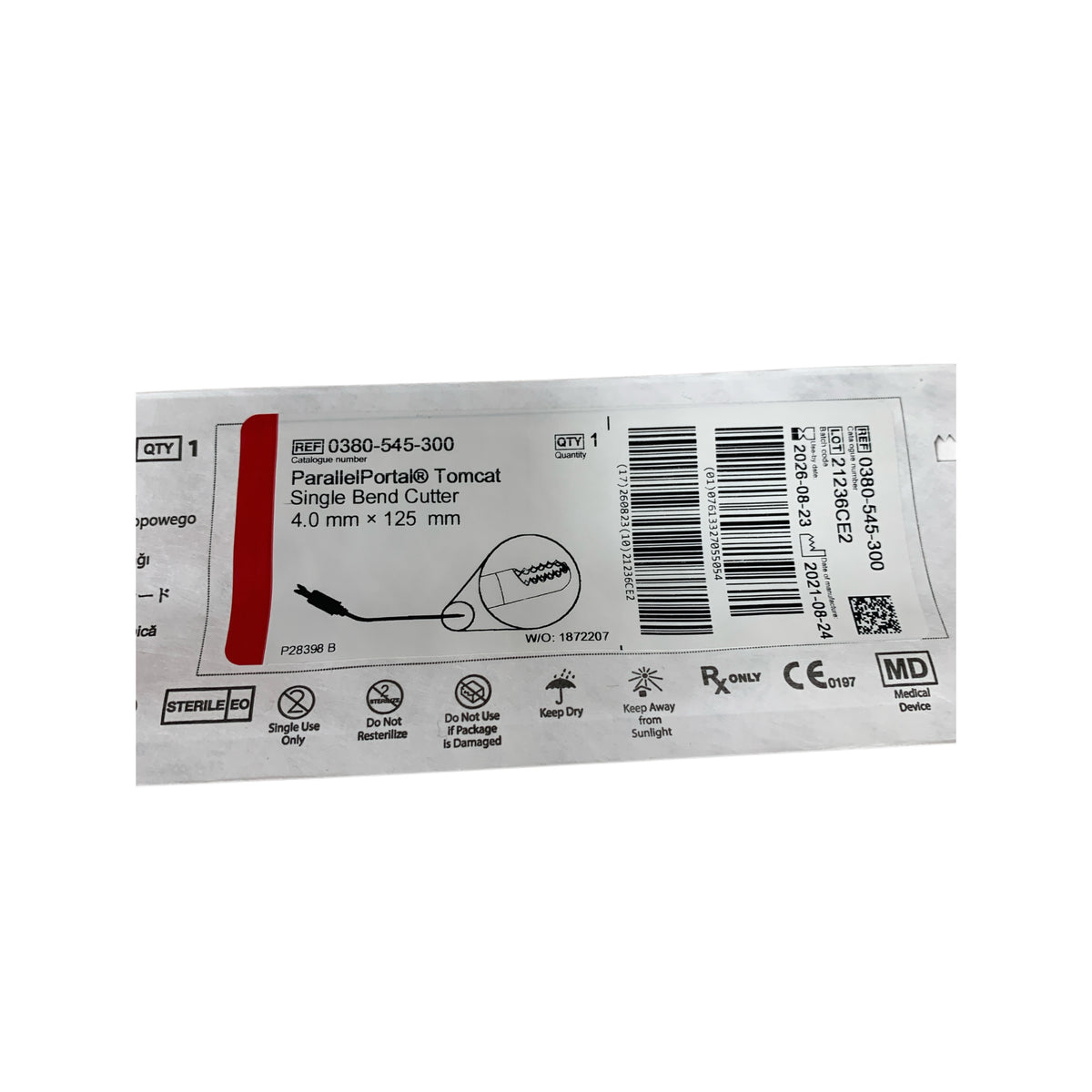 STRYKER 0380-545-300 ParallelPortal Tomcat Single Bend Cutter 4.0mm x 125mm Exp 2026 08