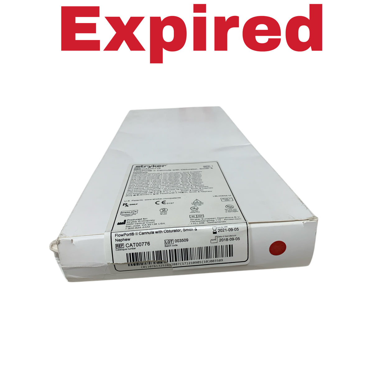 STRYKER CAT00776 FLOWPORT II CANNULA WITH OBTURATOR SMITH NEPHEW EXP 2021 09