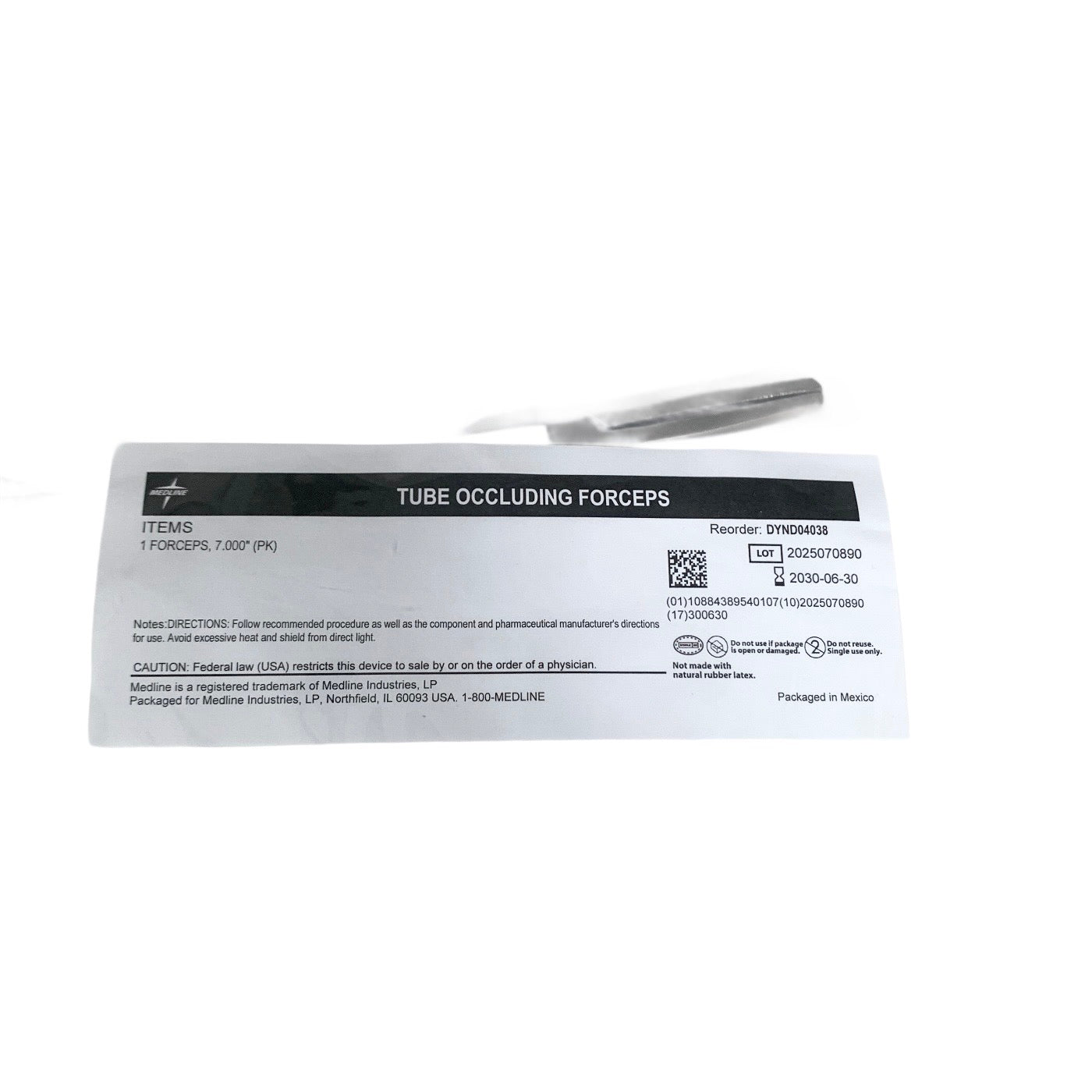 MEDLINE REF DYND04038 FORCEPS, 7.000' (PK), EXP.2030-06-30