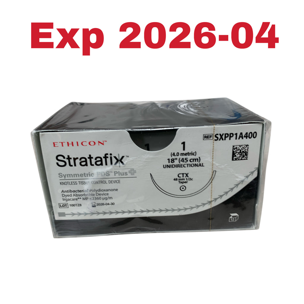 ETHICON REF SXPP1A400 Stratafix Symmetric PDS Plus Knotless Tissue Control Device Size 1 CTX Needle 18" (45cm) Box of 12, Exp.2026/04
