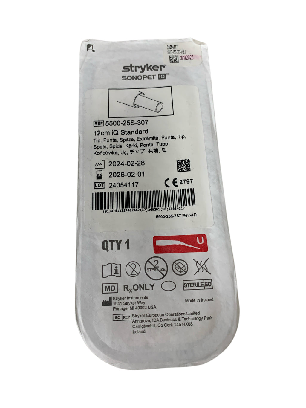 Stryker 5500-25S-307 Sonopet IQ 12cm IQ Standard Tip Exp 2026 02