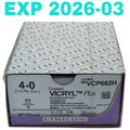 ETHICON REF VCP662H Coated Vicryl Plus Antibacterial 4-0 Suture, KS Needle, 27" (70cm) - Box of 36 Exp.2026/03