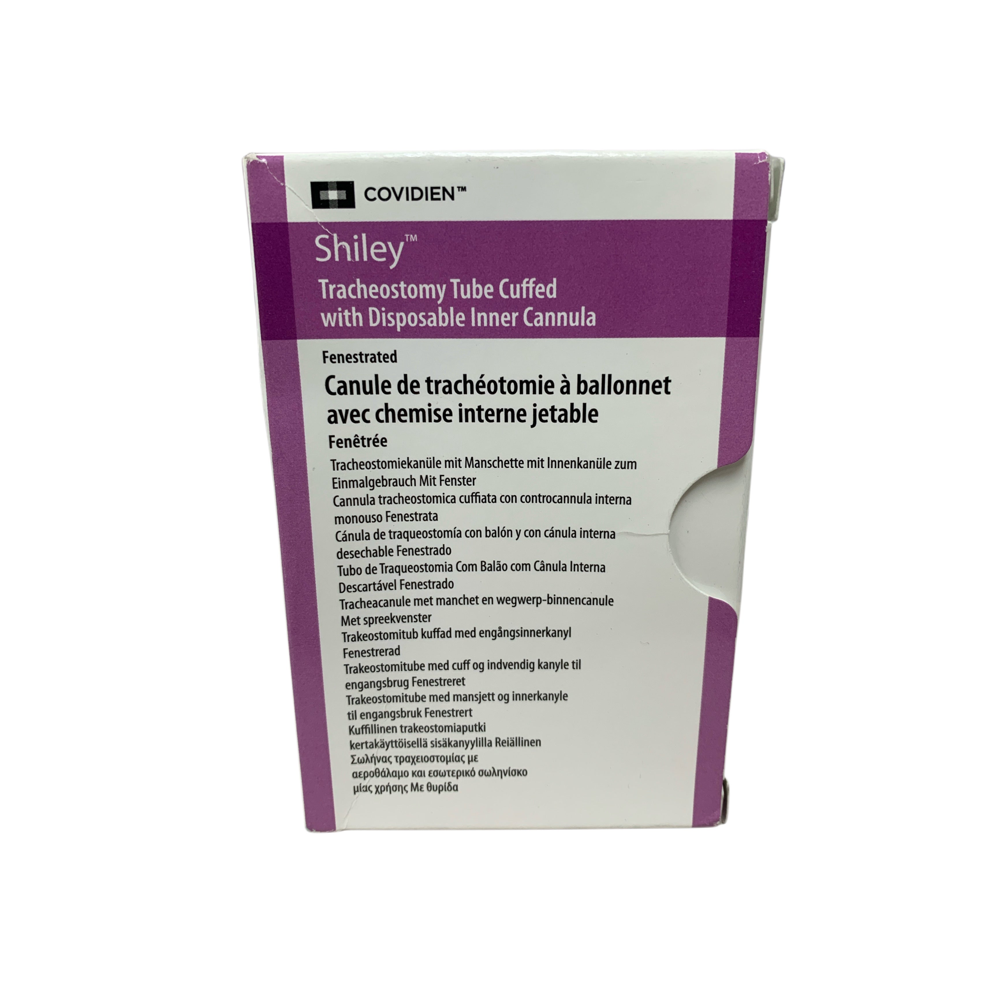 COVIDIEN REF 6DFEN Shiley Tracheostomy Tube Cuffed with Disposable Inner Cannula Fenestrated 6.4mm I.D. 10.8mm O.D., Exp.2025-10