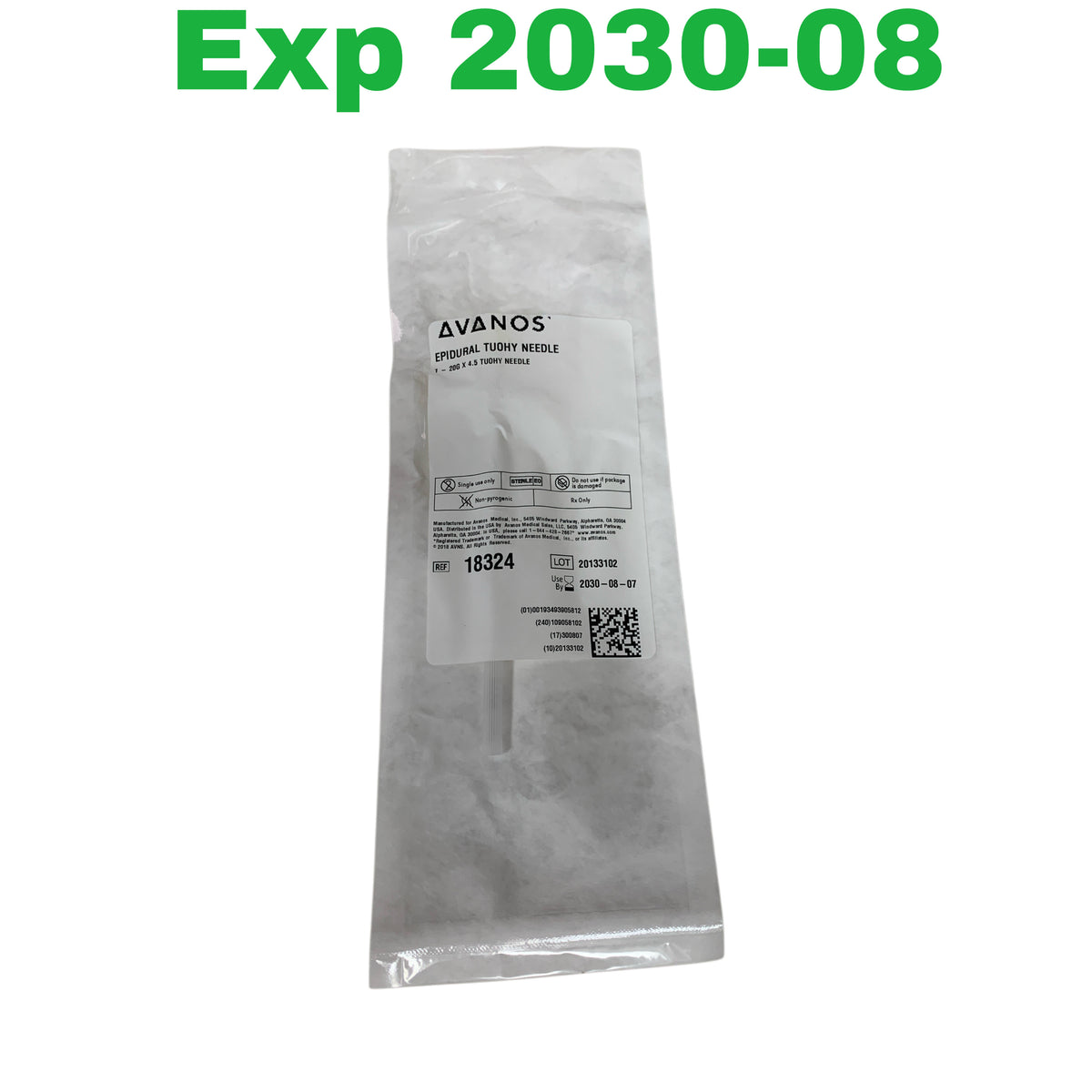 AVANOS 18324 Epidural Tuohy Needle 20G X 4.5 Exp 2030 08