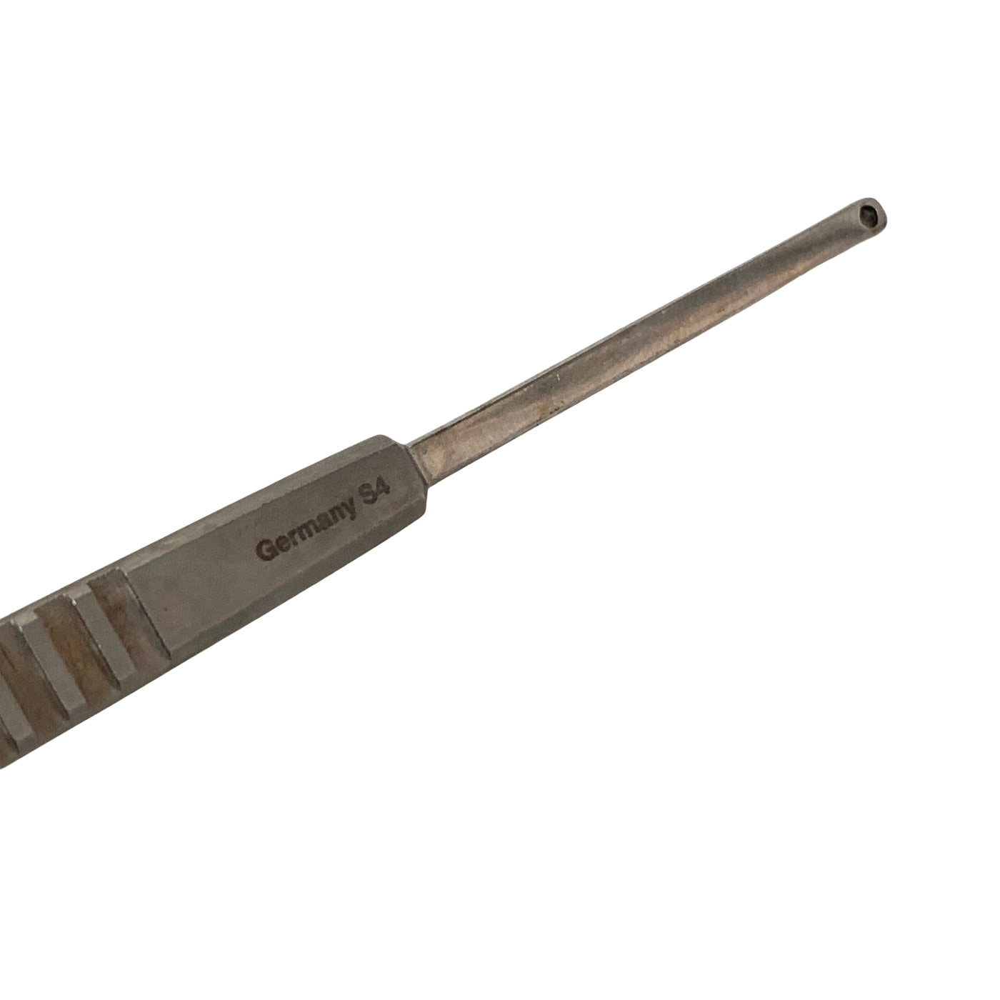 AMBLER REF 5436E O'Connor scleral depressor/marker 5 3/8'', double-ended, 3.0mm wide teardrop-shaped end and 1.5mm Gass marking end, flat handle