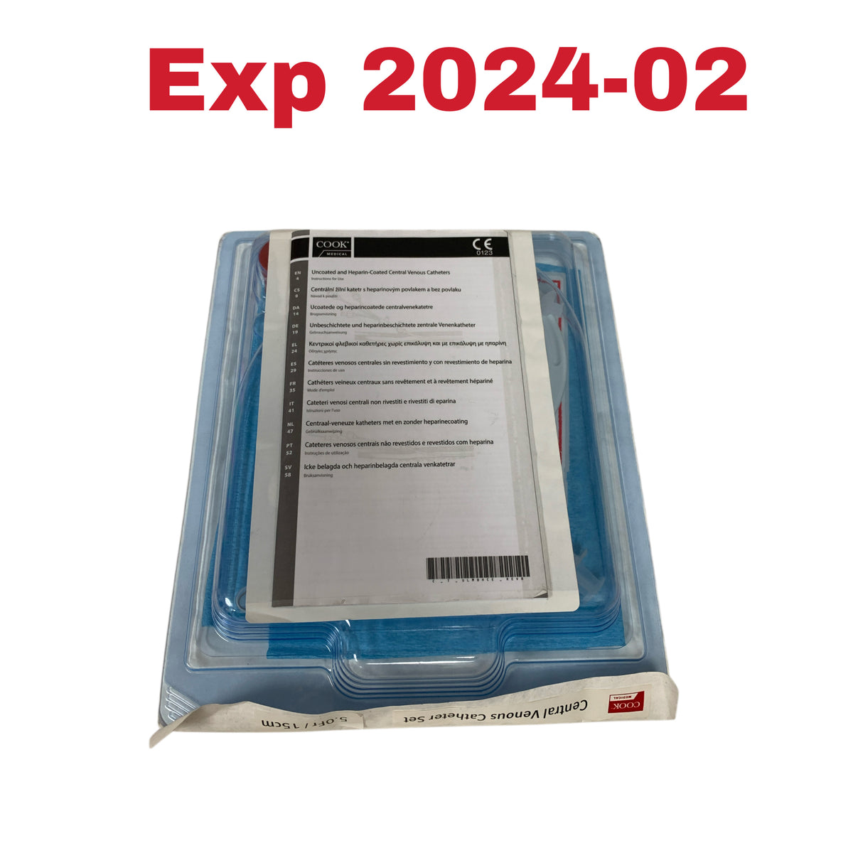 COOK MEDICAL C-PMS-500J G01916 Central Venous Catheter Set 5.0Fr 15cm Exp 2024 02