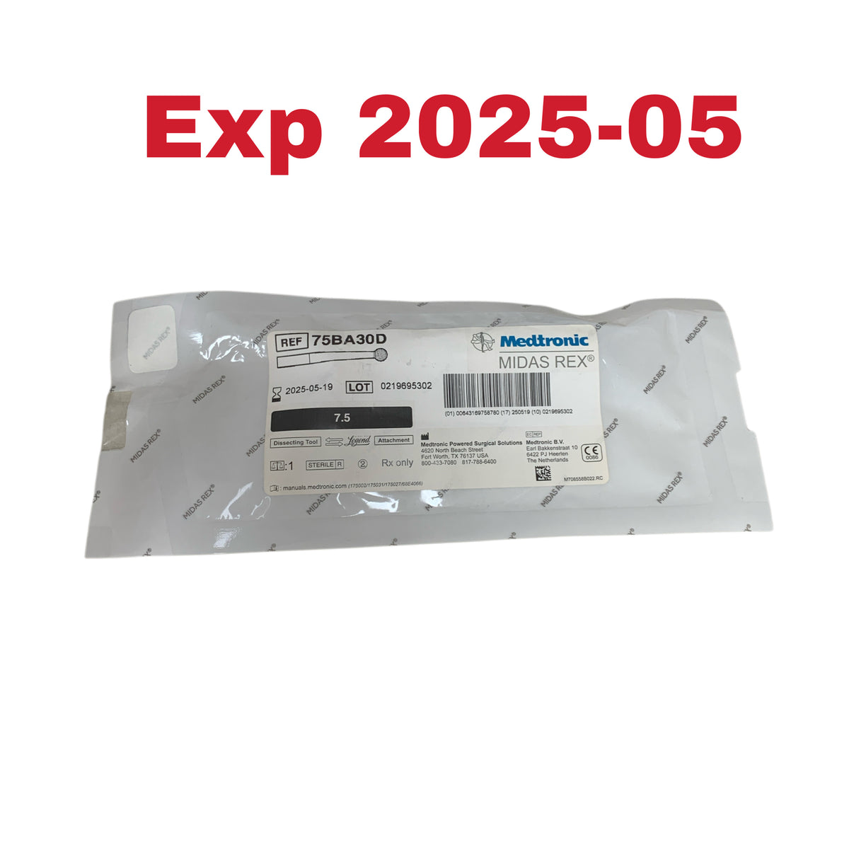 MEDTRONIC MIDAS REX 75BA30D Legend Dissecting Tool Attachment 7.5 Exp 2025 05