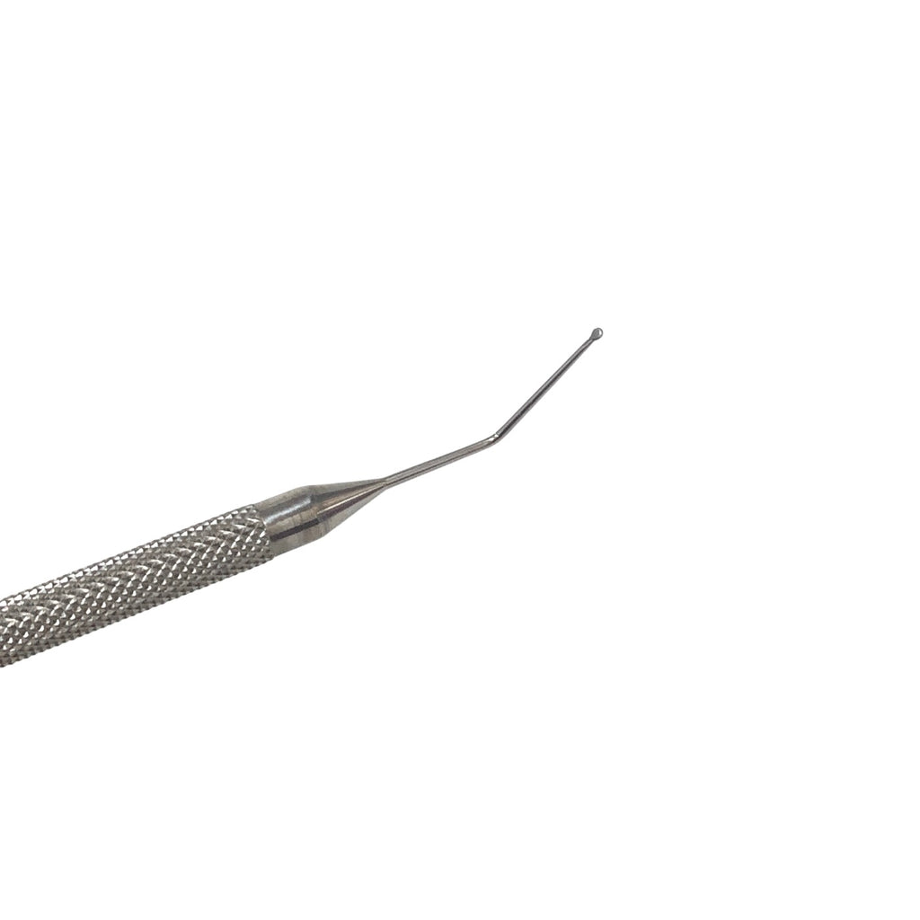 AMBLER REF 9219E Pisacano nucleus rotator 4 1/2'',angled shaft, 10.5mm from bend to tip, flat, blunt, disc-shaped horizontal tip, round handle