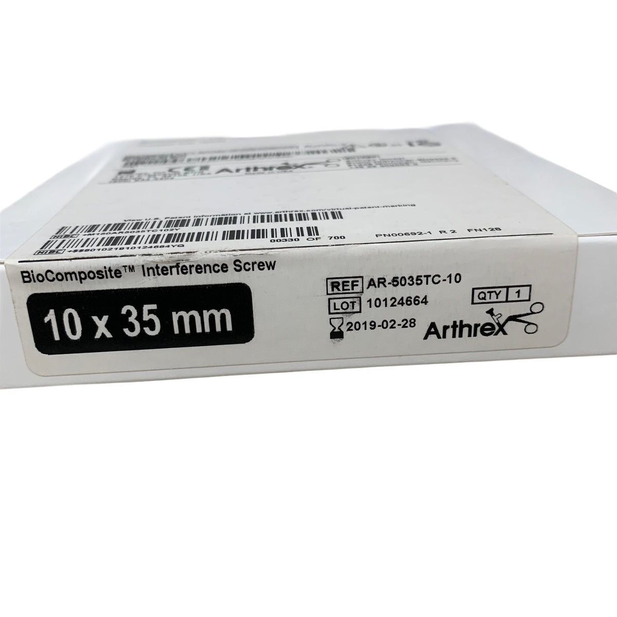 ARTHREX AR-5035TC-10 BioComposite Interference Screw 10 x 35 mm Exp 2019 02