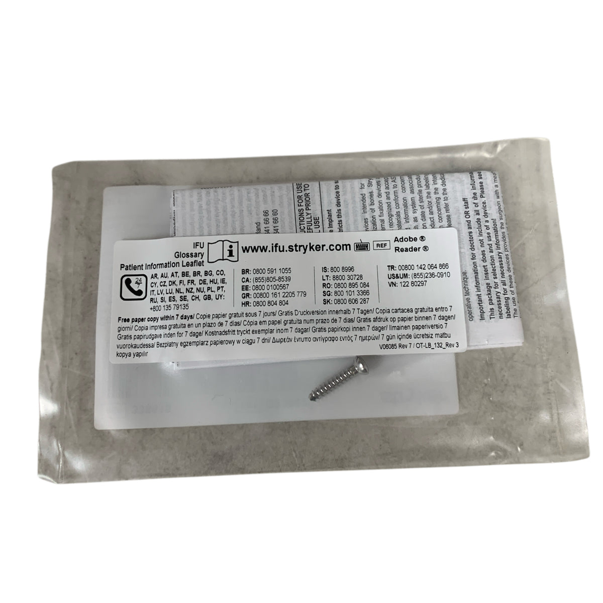 STRYKER 338618 Cortex Screw S.T. Stainless Steel 3.5x18mm Non-Sterile