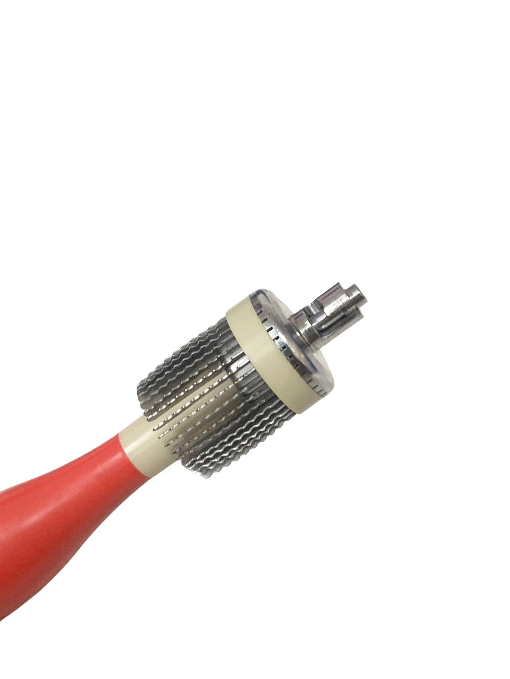 ALCON REF 712.00.41, Grieshaber REVOLUTION Handle, Red, With 4 Advanced DSP Forceps & Scissors Collection